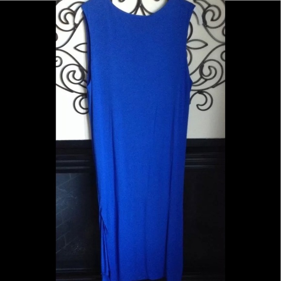 chris gramer royal blue draped dress 0 u.s. S M - Picture 3 of 8